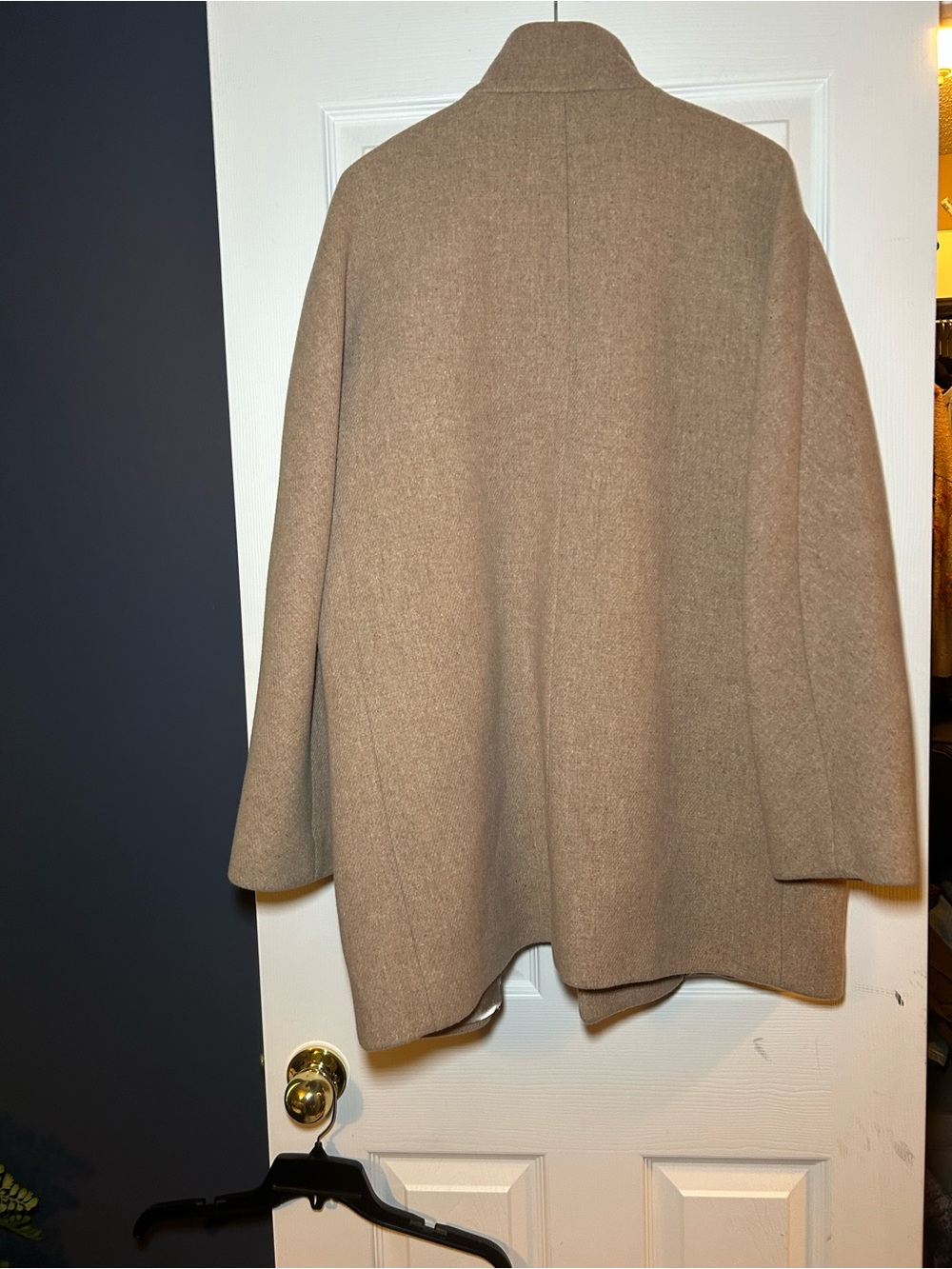 JCrew Stadium Cloth by Nello Gori Taupe Wool-Blend Pea Coat - Picture 2 of 5